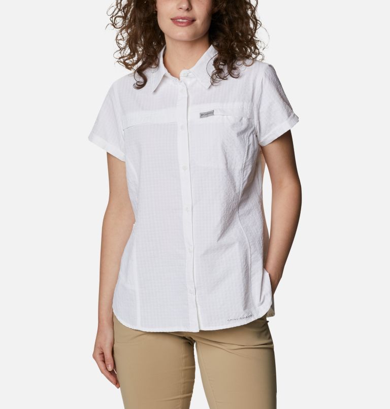 White Women's Columbia Silver Ridge Shirts | QOUAXK-537 - Columbia Outlet Online