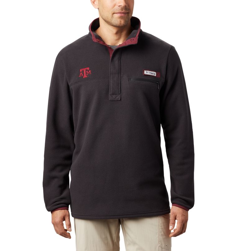 Black Men's Columbia Collegiate PFG Fleece Jacket | JCWQLG-247 - Columbia Outlet Online