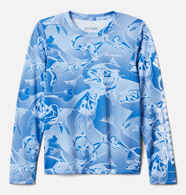 Blue Kids' Columbia PFG Super Terminal Tackle Shirts | KNPXSZ-254 - Columbia Outlet Online
