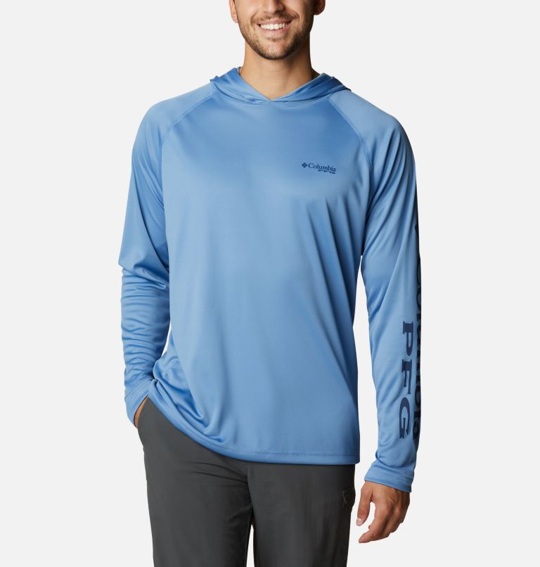 Blue Men's Columbia PFG Terminal Tackle Hoodies | LXRMKW-826 - Columbia Outlet Online
