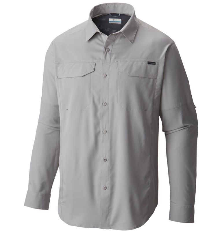 White Men's Columbia Silver Ridge Lite Shirts | ZPXICN-054 - Columbia Outlet Online