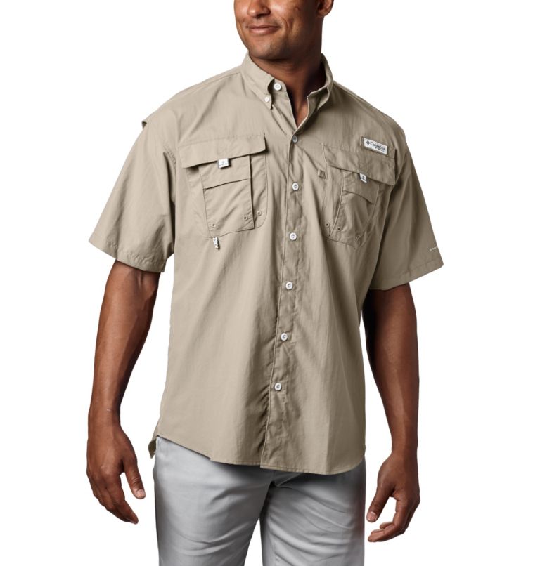 Red Men's Columbia PFG Bahama II Fishing Shirts | GTKQLC-814 - Columbia Outlet Online