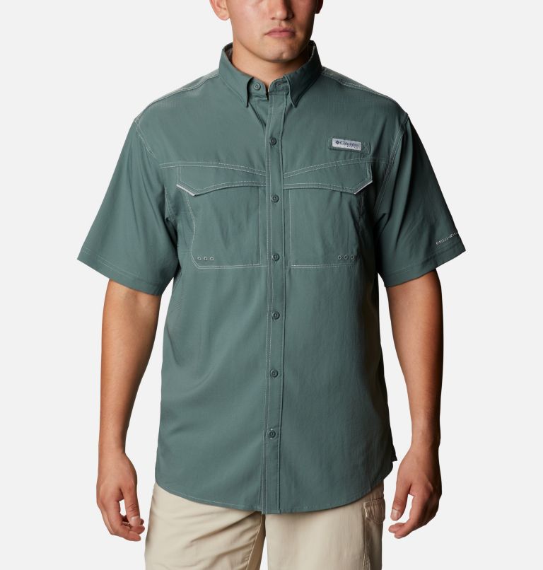 Navy Men's Columbia PFG Low Drag Offshore Shirts | GQZFXV-240 - Columbia Outlet Online