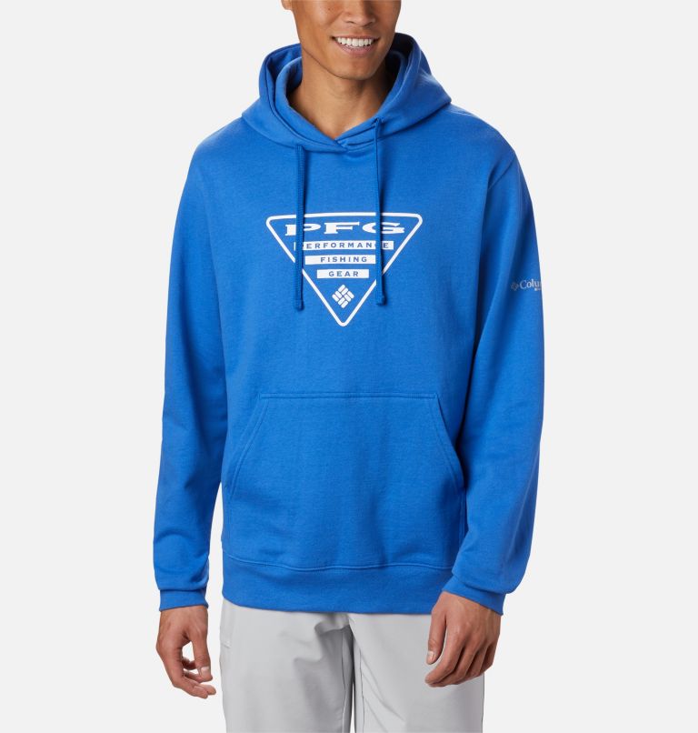 Black Grey Men's Columbia PFG Triangle Hoodies | FRCXMP-682 - Columbia Outlet Online
