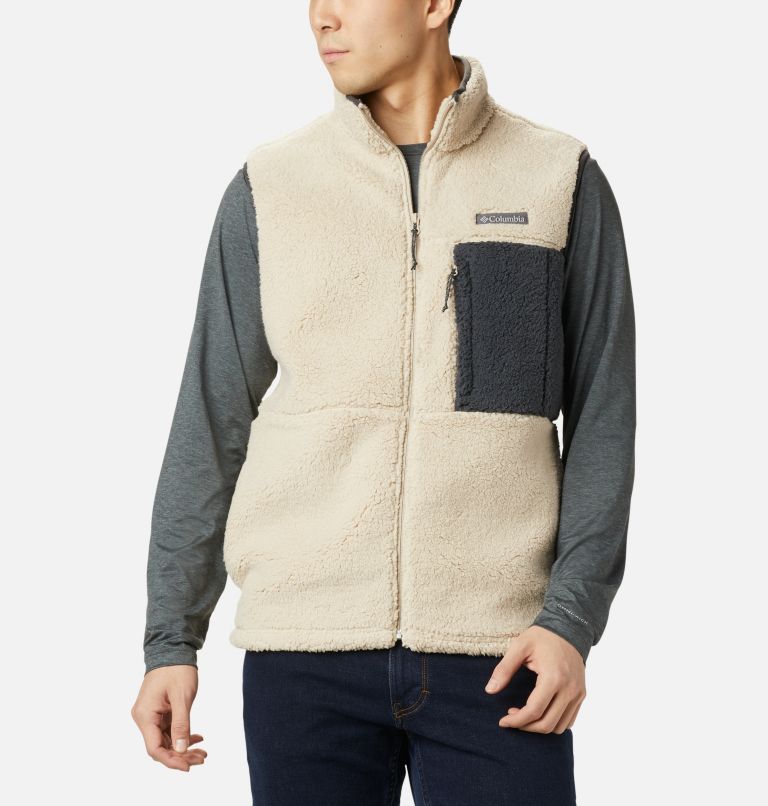 Black Red Men's Columbia Mountainside Sherpa Vest | JBSENL-457 - Columbia Outlet Online