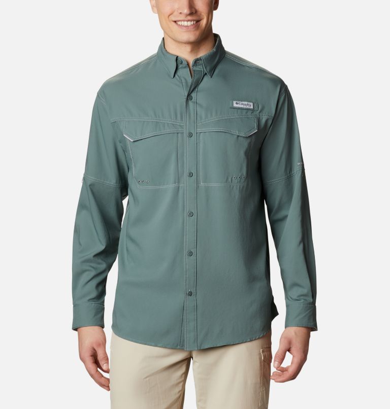 Navy Men's Columbia PFG Low Drag Offshore Shirts | GQZFXV-240 - Columbia Outlet Online