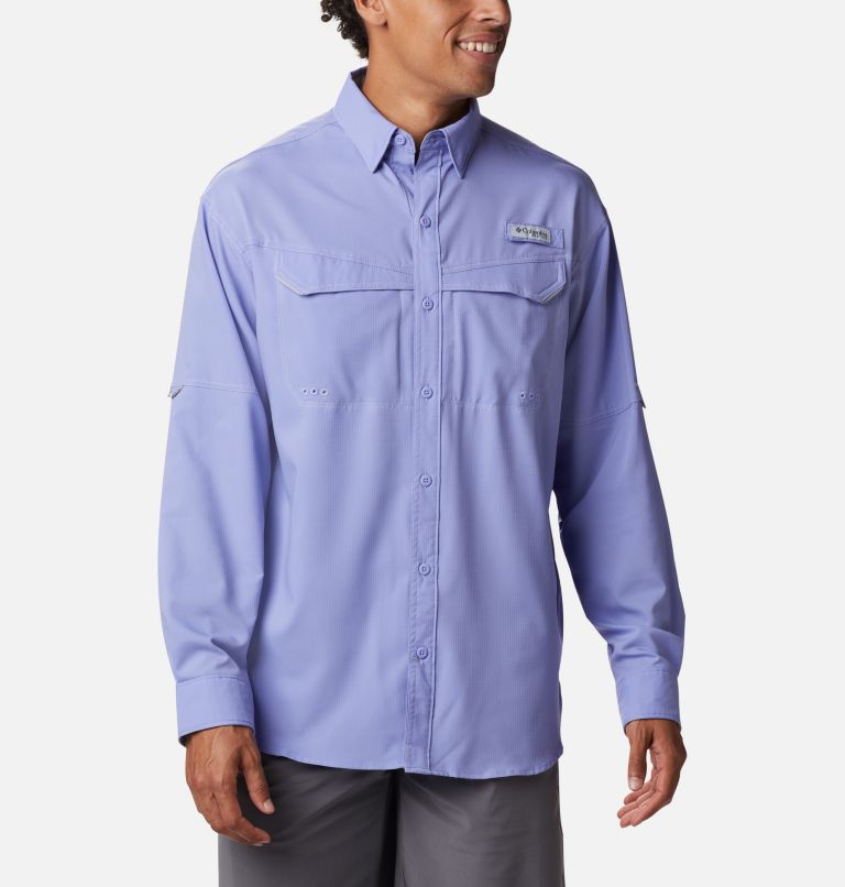 Navy Men's Columbia PFG Low Drag Offshore Shirts | GQZFXV-240 - Columbia Outlet Online