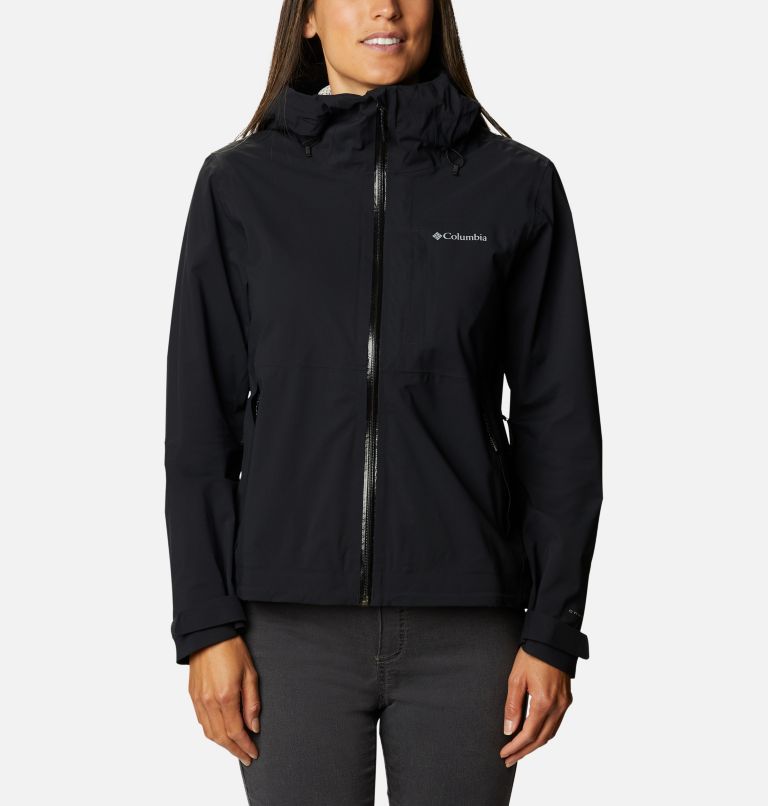 Black Women's Columbia Omni-Tech Rain Jacket | OBULIV-768 - Columbia Outlet Online