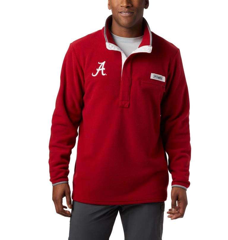 Black Men's Columbia Collegiate PFG Fleece Jacket | JCWQLG-247 - Columbia Outlet Online