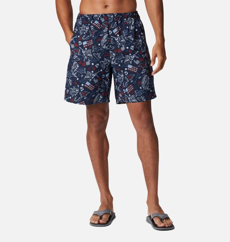 Navy Men's Columbia PFG Super Backcast Shorts | XALKRC-840 - Columbia Outlet Online