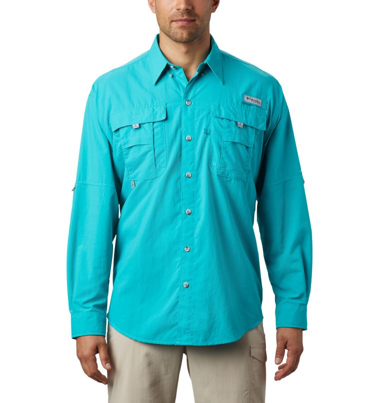 Red Men's Columbia PFG Bahama II Fishing Shirts | GTKQLC-814 - Columbia Outlet Online