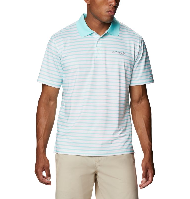 Green White Men's Columbia Skiff Cast Polo | EQGMDT-874 - Columbia Outlet Online