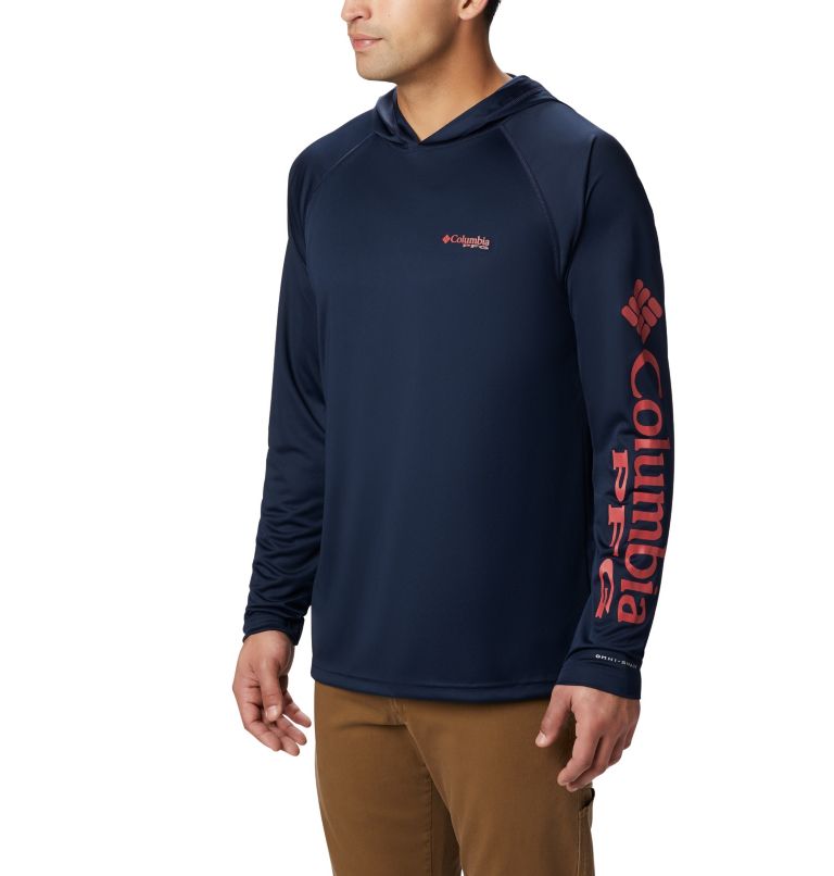 Blue Men's Columbia PFG Terminal Tackle Hoodies | LXRMKW-826 - Columbia Outlet Online