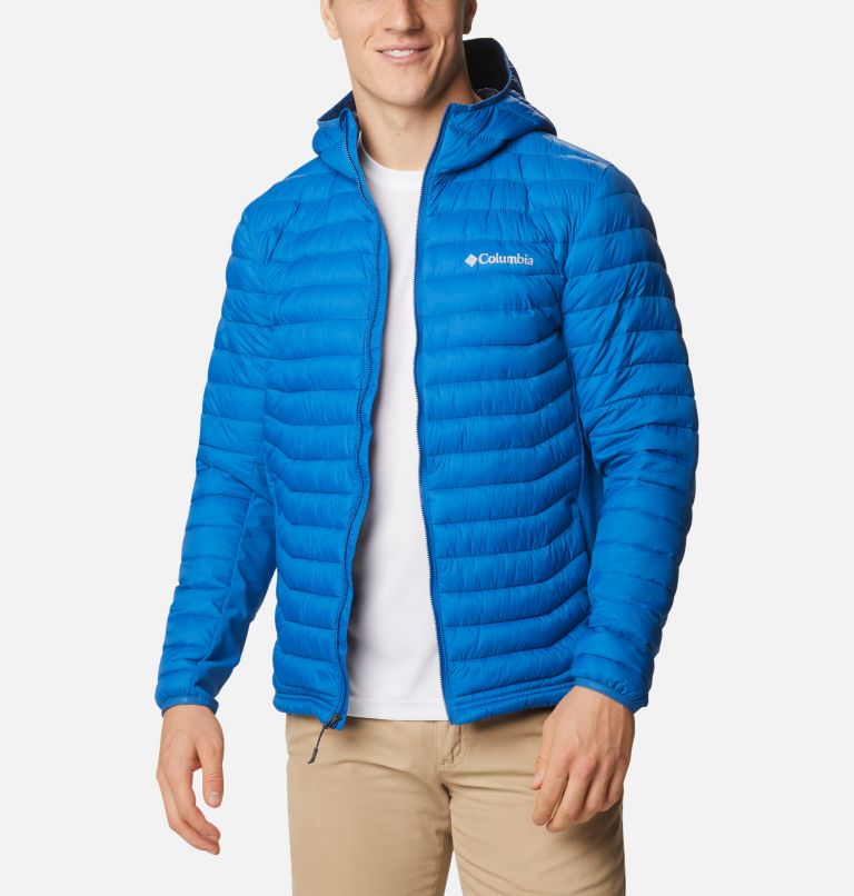 Blue Men's Columbia Powder Pass Hooded Jacket | BPFSWI-195 - Columbia Outlet Online