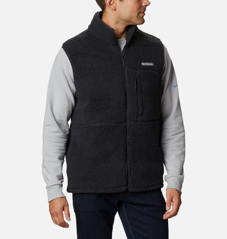Black Red Men's Columbia Mountainside Sherpa Vest | JBSENL-457 - Columbia Outlet Online