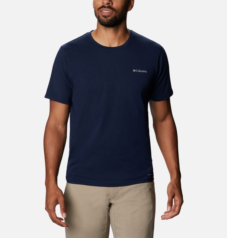 White Men's Columbia Sun Trek T-Shirt | RHJFIL-483 - Columbia Outlet Online