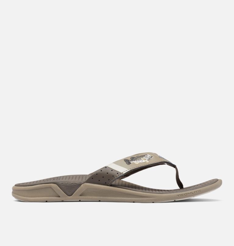 Khaki Men's Columbia Fish Flip PFG Sandals | JUOYLK-295 - Columbia Outlet Online