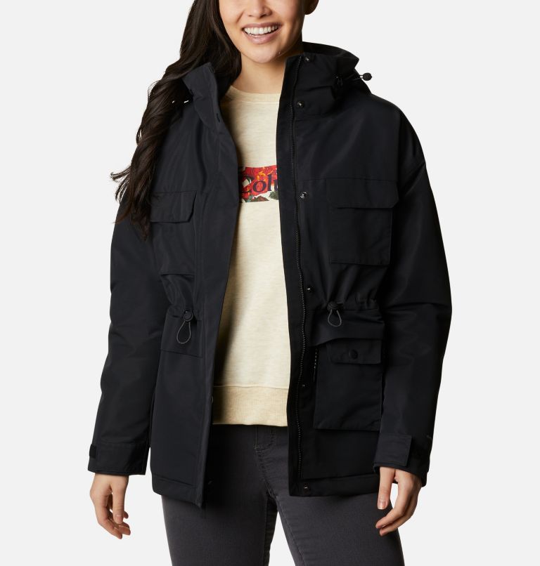 Black Women's Columbia Street Trekker Rain Jacket | FLCZBO-461 - Columbia Outlet Online
