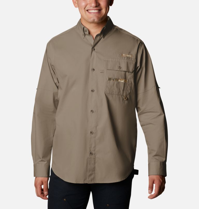 Khaki Men's Columbia Sharptail Shirts | DLZEHT-461 - Columbia Outlet Online
