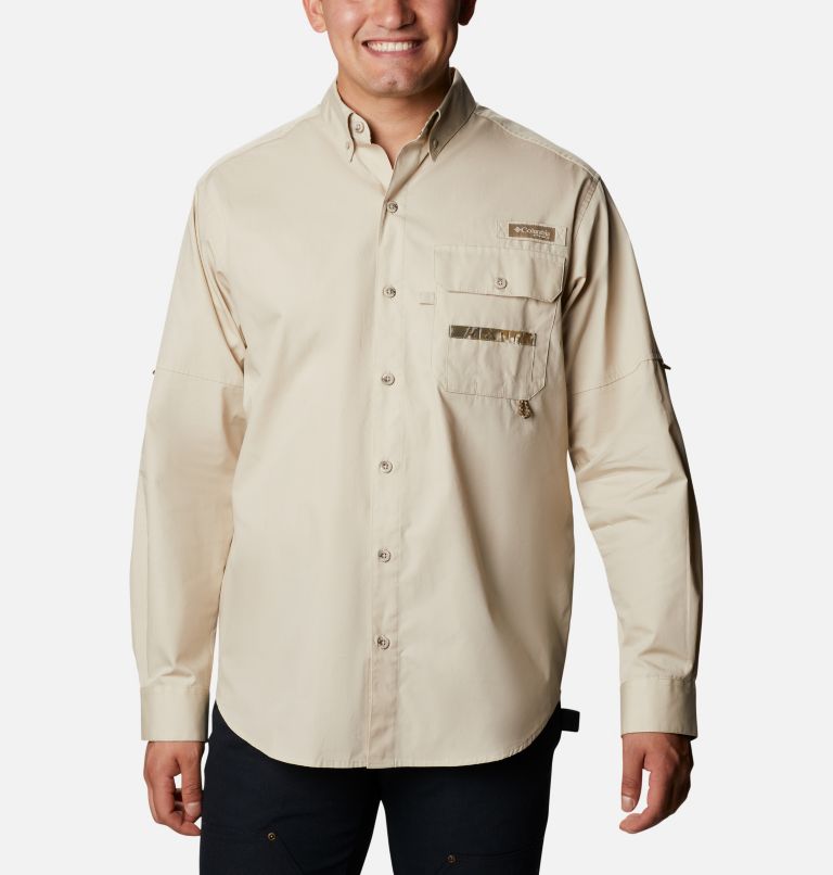 Khaki Men's Columbia Sharptail Shirts | DLZEHT-461 - Columbia Outlet Online