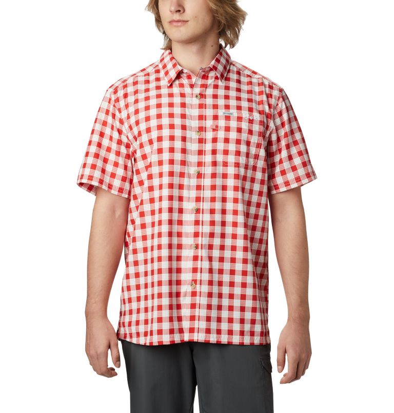 Navy Men's Columbia PFG Super Slack Tide Shirts | SBVXLH-659 - Columbia Outlet Online