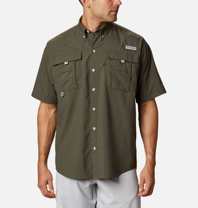 Red Men's Columbia PFG Bahama II Fishing Shirts | GTKQLC-814 - Columbia Outlet Online
