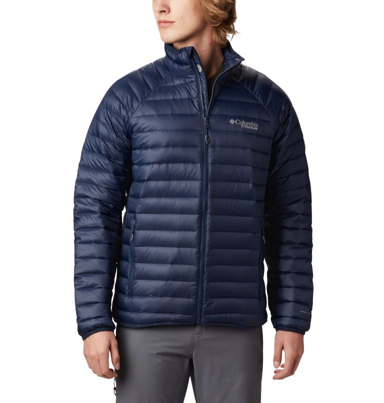 Grey Men's Columbia Alpha Trail Down Jacket | GIVPNX-623 - Columbia Outlet Online