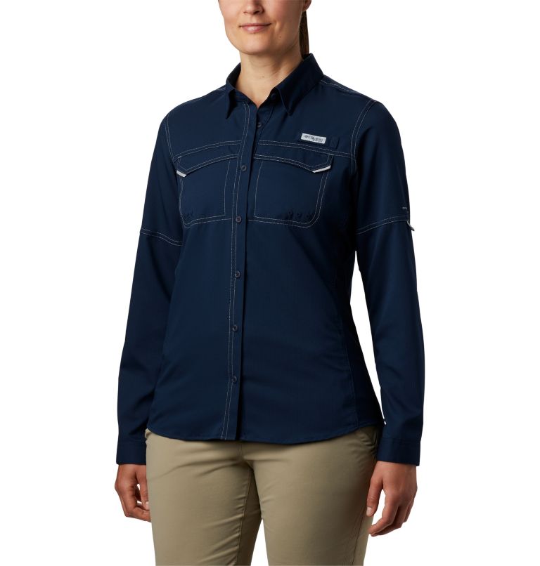 Grey Women's Columbia PFG Lo Drag Shirts | XRUEHZ-214 - Columbia Outlet Online