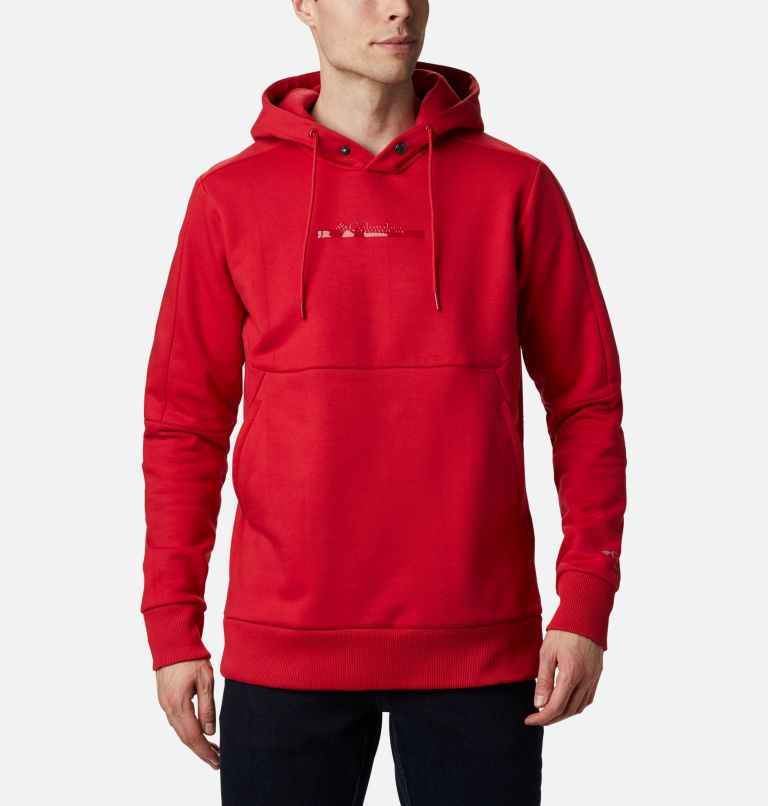 Yellow Red Men's Columbia Lodge Hoodies | WFCZPN-742 - Columbia Outlet Online