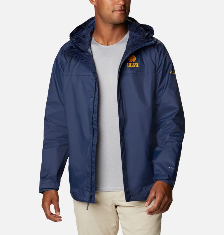 Navy Men's Columbia Collegiate Rain Jacket | VEMTHG-520 - Columbia Outlet Online