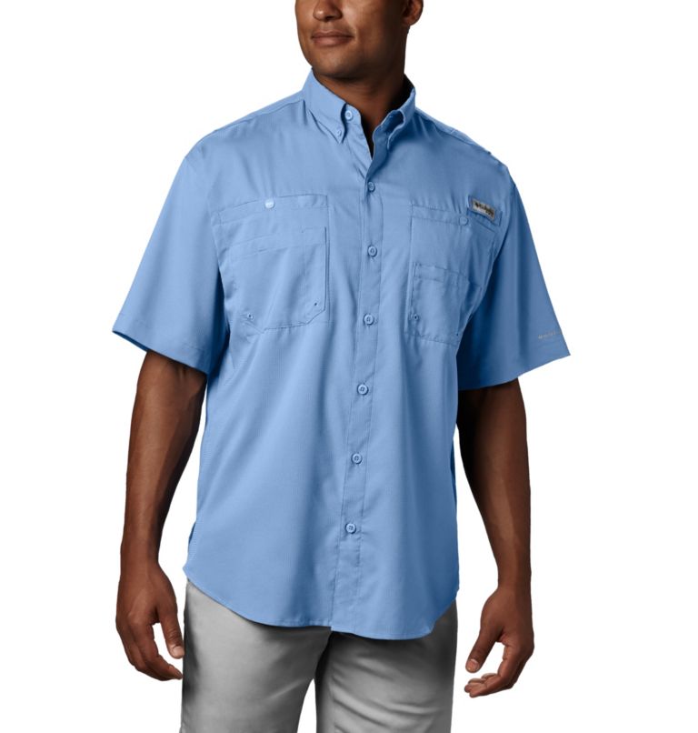 Pink Men's Columbia PFG Tamiami II Fishing Shirts | DSKCVO-075 - Columbia Outlet Online