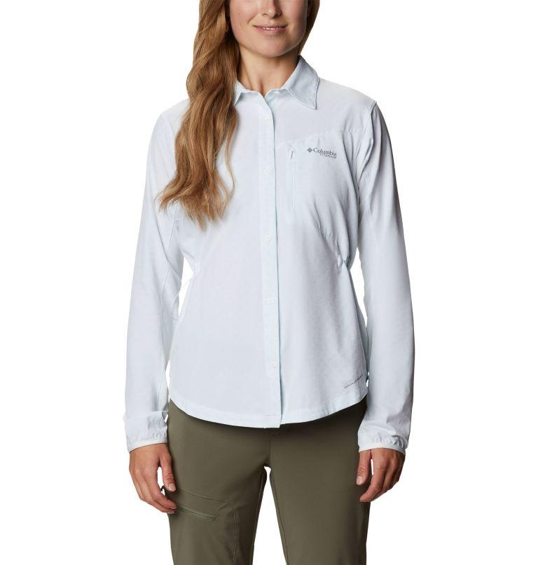 White Women's Columbia Mazama Trail Shirts | SJTWVP-903 - Columbia Outlet Online