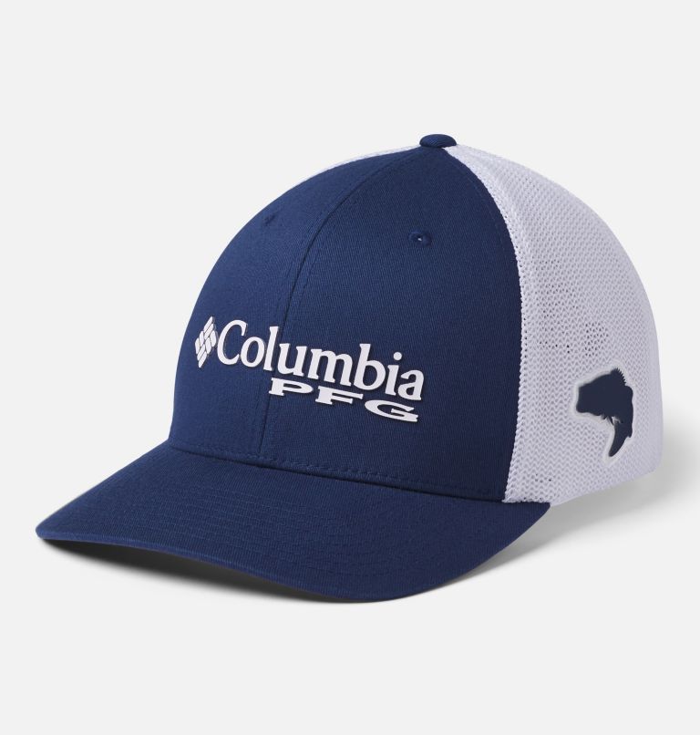 Blue White Men's Columbia PFG Mesh Baseball Cap Hats | OKTBVR-791 - Columbia Outlet Online
