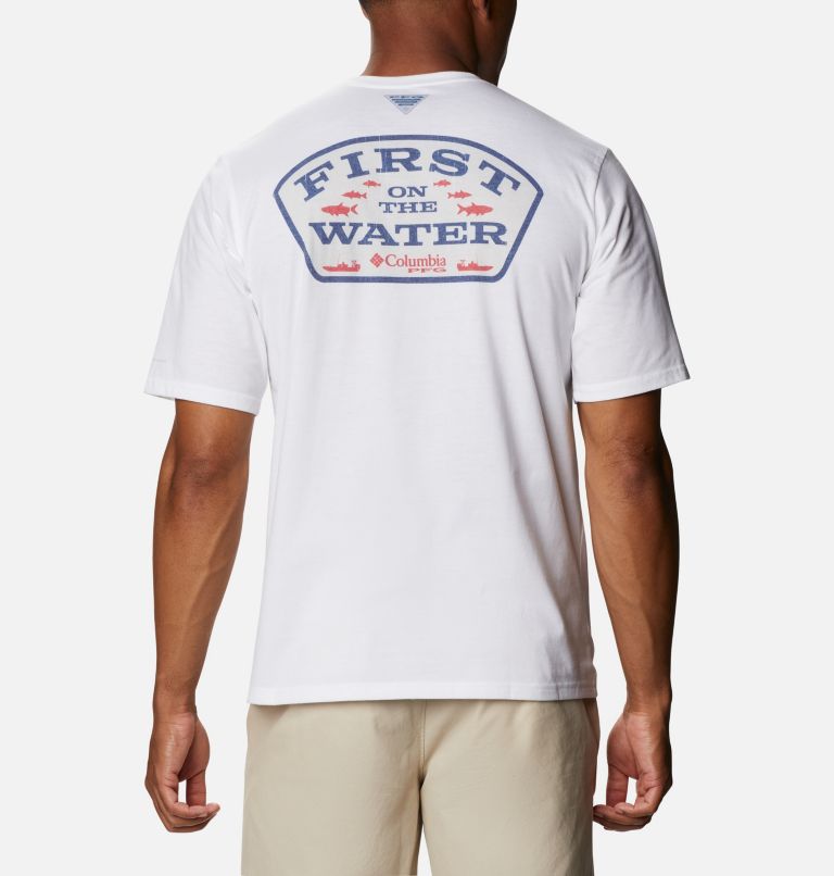 Navy Men's Columbia PFG T-Shirt | PVRZGT-931 - Columbia Outlet Online