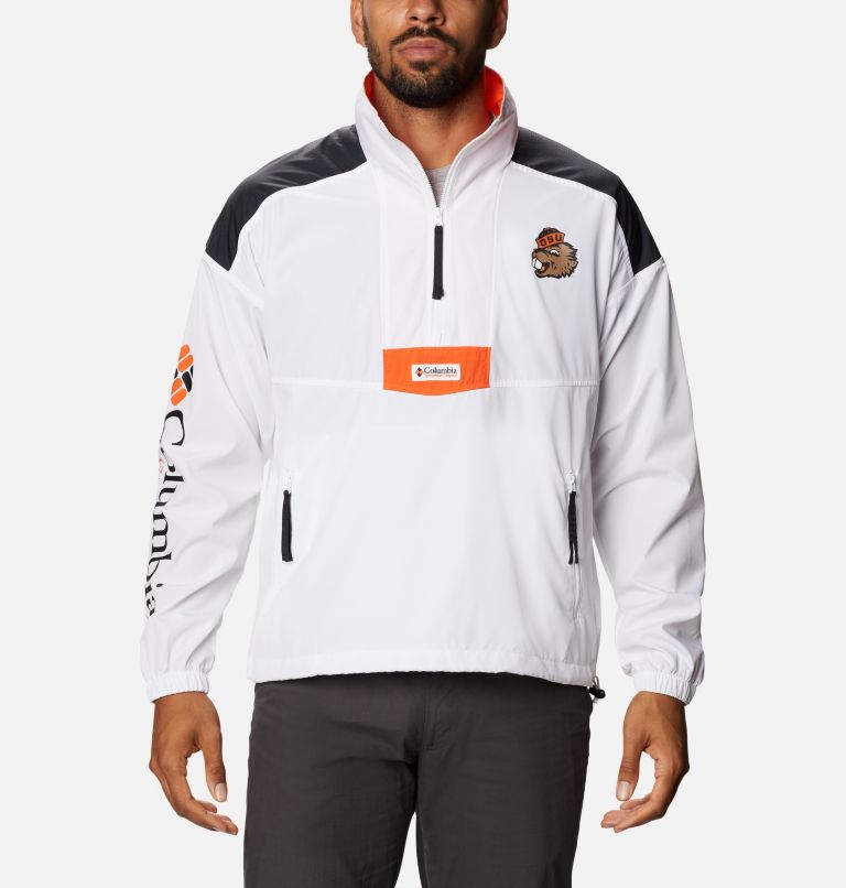 White Red Black Men's Columbia Collegiate Windbreaker | WGXYSB-405 - Columbia Outlet Online