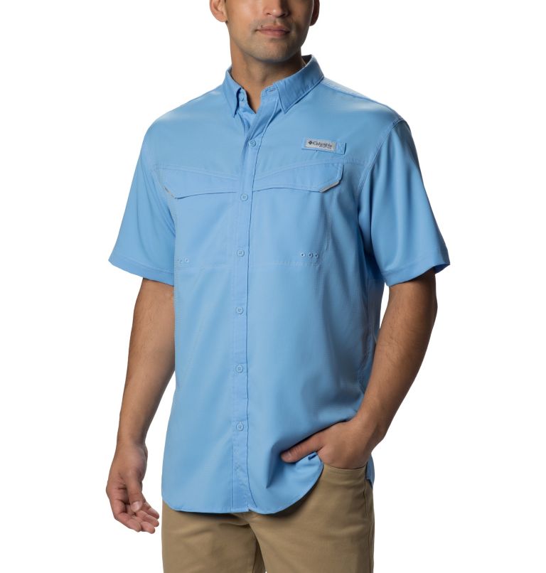 Navy Men's Columbia PFG Low Drag Offshore Shirts | GQZFXV-240 - Columbia Outlet Online