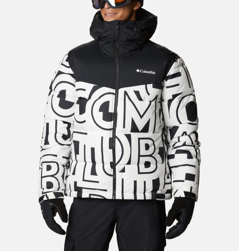 White Black Men's Columbia Iceline Ridge Ski Jacket | DBGREH-176 - Columbia Outlet Online