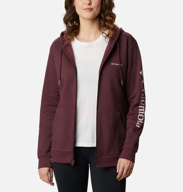 Red Women's Columbia Logo Hoodies | EDBULY-643 - Columbia Outlet Online