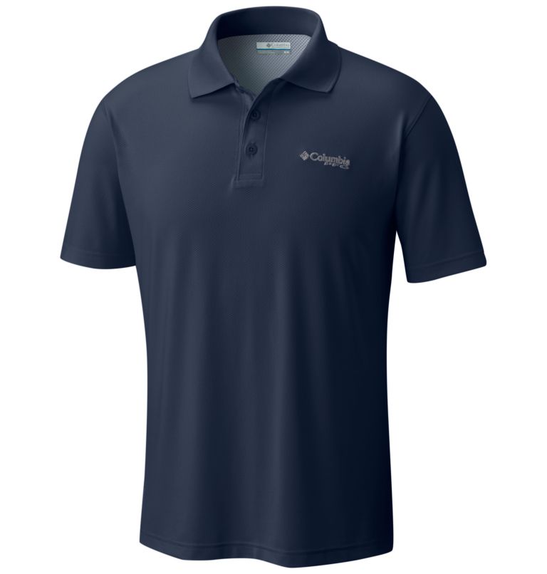 Blue Men's Columbia PFG Skiff Cast Polo | UOYQGN-642 - Columbia Outlet Online