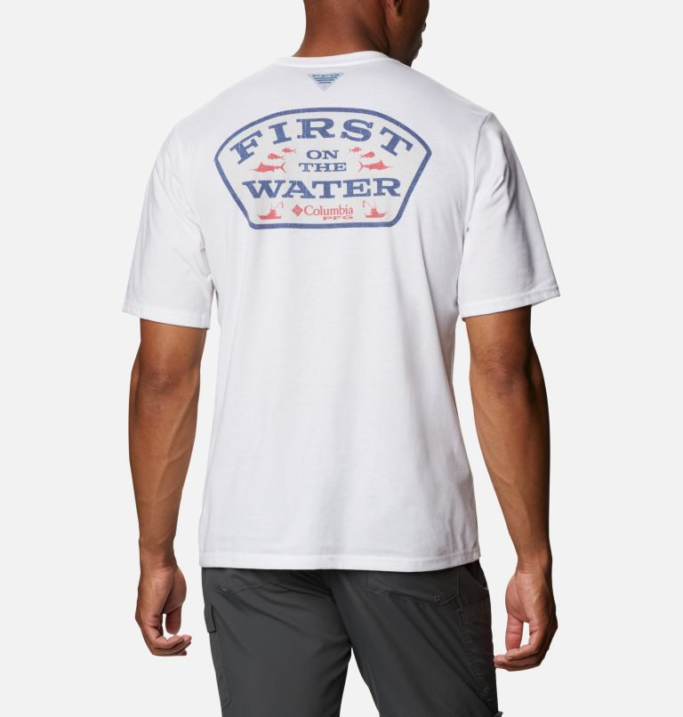 Navy Men's Columbia PFG T-Shirt | PVRZGT-931 - Columbia Outlet Online
