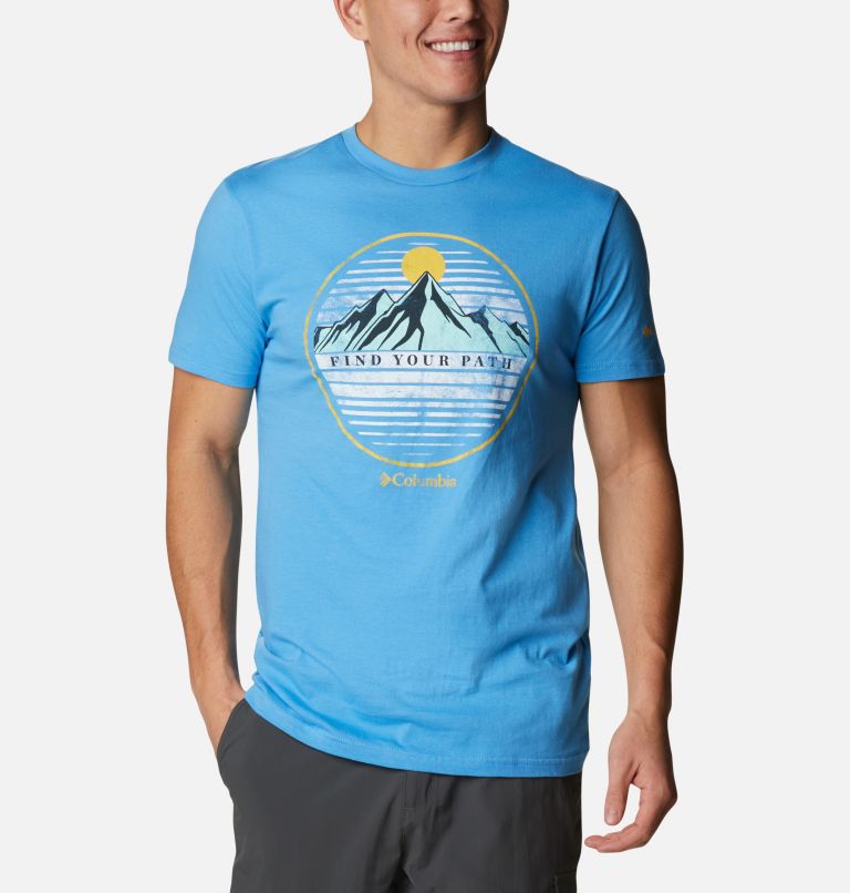 Blue Men's Columbia PHG T-Shirt | XFHDRT-875 - Columbia Outlet Online