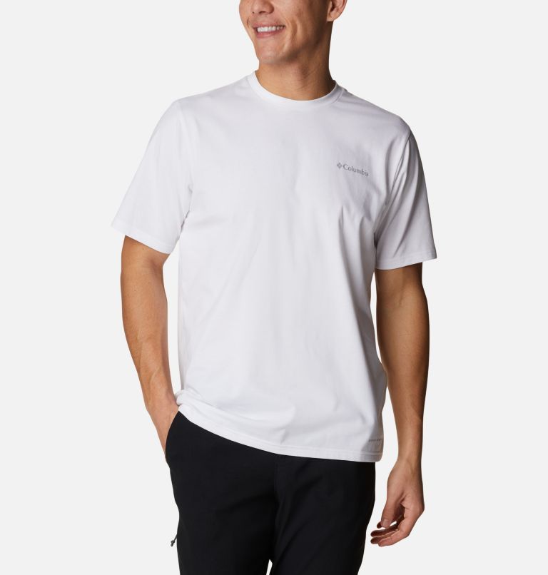 White Men's Columbia Sun Trek T-Shirt | RHJFIL-483 - Columbia Outlet Online