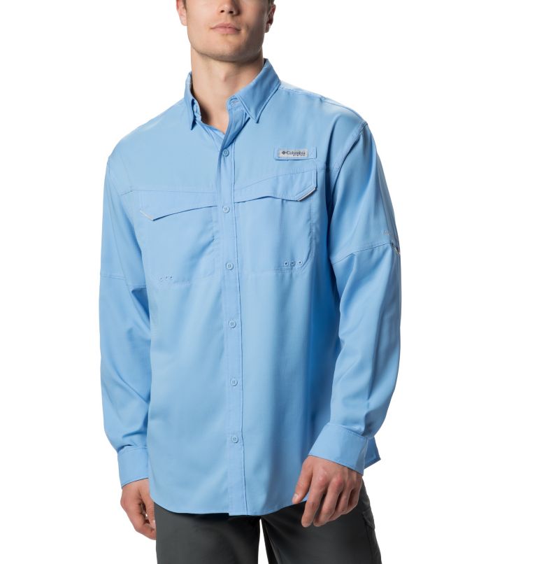 Navy Men's Columbia PFG Low Drag Offshore Shirts | GQZFXV-240 - Columbia Outlet Online