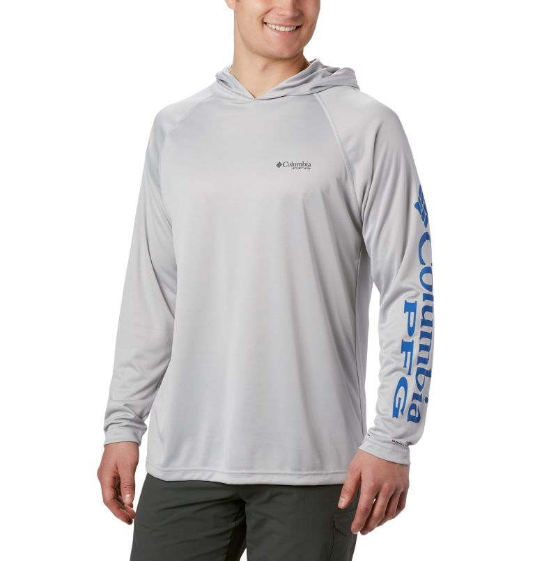 Blue Men's Columbia PFG Terminal Tackle Hoodies | LXRMKW-826 - Columbia Outlet Online