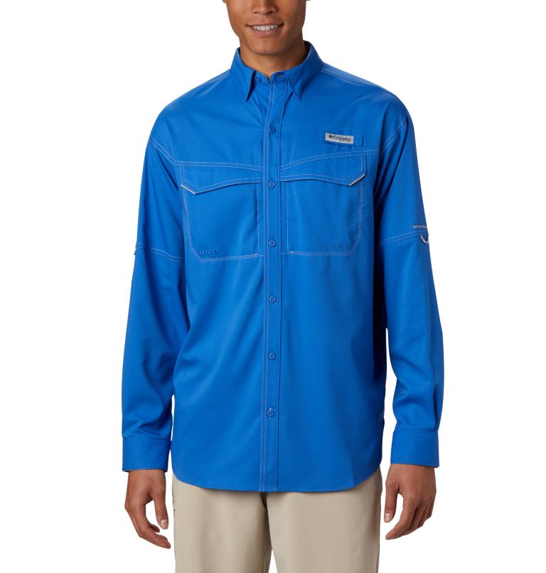 Navy Men's Columbia PFG Low Drag Offshore Shirts | GQZFXV-240 - Columbia Outlet Online