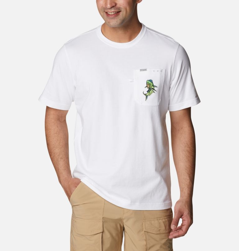 Navy Men's Columbia PFG T-Shirt | PVRZGT-931 - Columbia Outlet Online