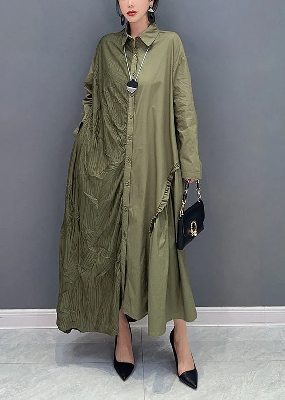 Fine Green Asymmetrical Patchwork Ruffled Wrinkled Maxi Dresses Spring - republicanstateiFine Green Asymmetrical Patchwork Ruffled Wrinkled Maxi Dresses Spring - republicanstatei