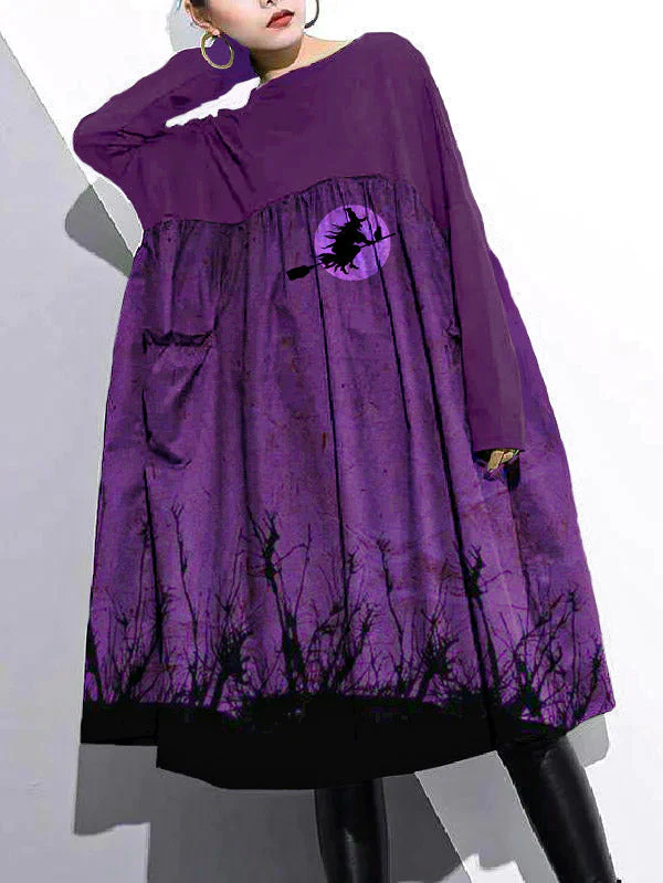 Elegant Cinched o neck Cotton clothes For Women Tutorials Purple-landscape Dresses - republicanstateiElegant Cinched o neck Cotton clothes For Women Tutorials Purple-landscape Dresses - republicanstatei
