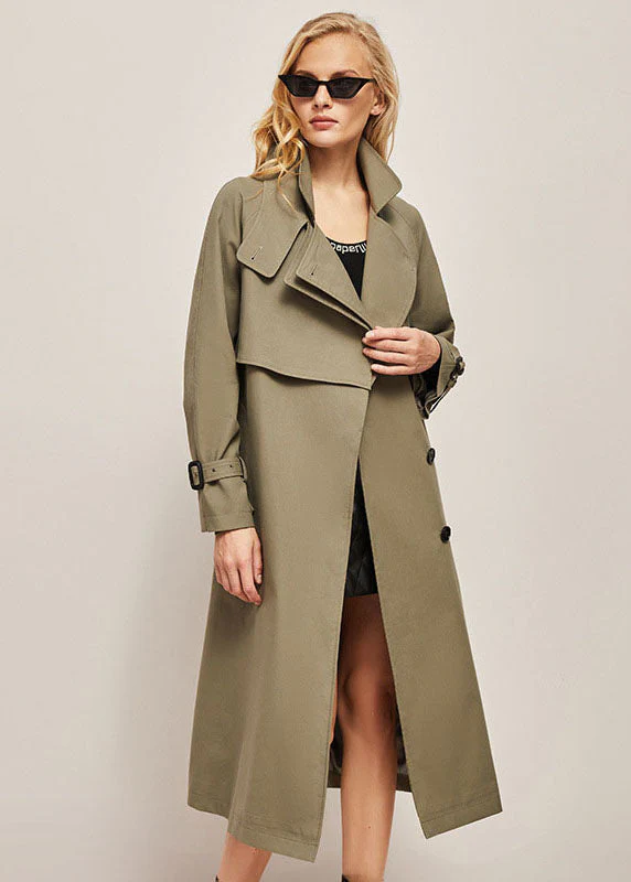 French Army Green Stand Collar Button Cotton Cinch Coat Outwear Spring - republicanstateiFrench Army Green Stand Collar Button Cotton Cinch Coat Outwear Spring - republicanstatei