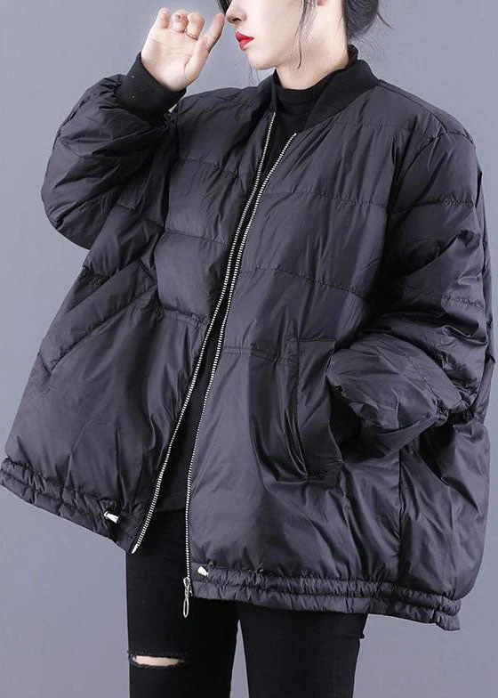 Classy Black Stand Collar Oversized Fine Cotton Filled Puffer Jacket Winter - republicanstateiClassy Black Stand Collar Oversized Fine Cotton Filled Puffer Jacket Winter - republicanstatei